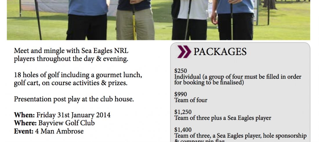 Sea Eagles Golf Day Flyer