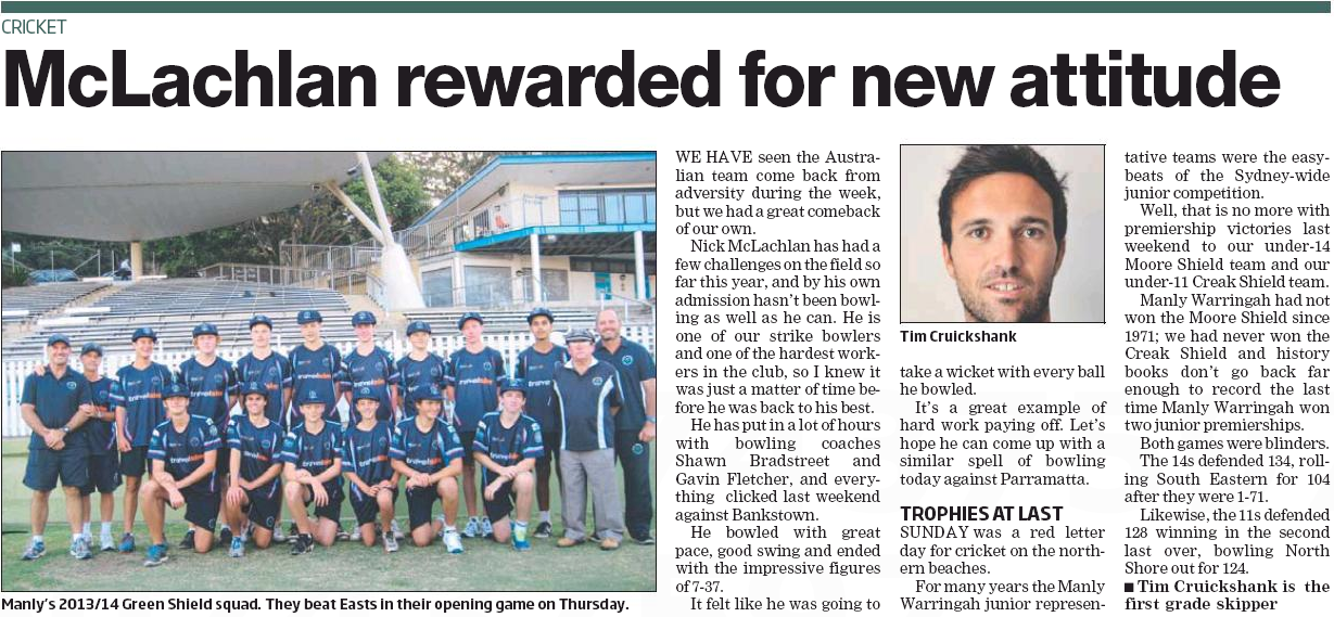 McLachlan Rewarded For New Attitude McLachlan Rewarded For New Attitude