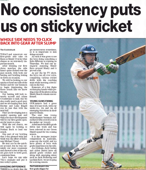 No Consistency Puts Us On Sticky Wickets