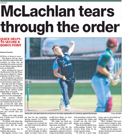 McLachlan tears through the order McLachlan tears through the order
