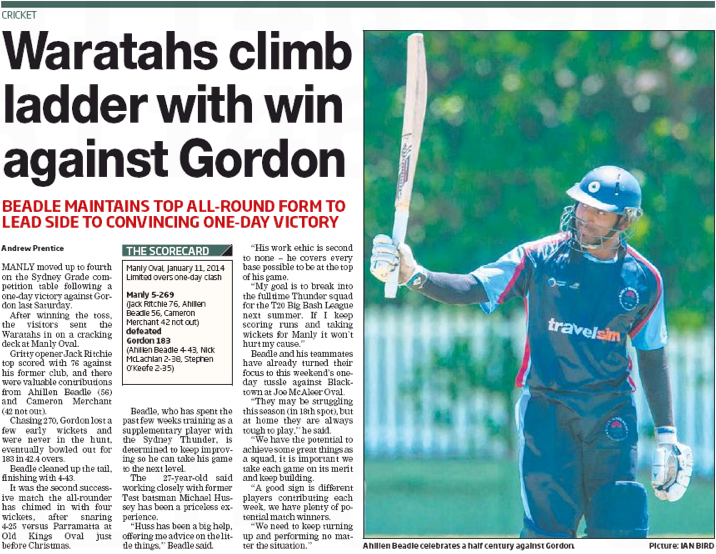 Waratahs Climb Ladder With Win Over Gordon Waratahs Climb Ladder With Win Over Gordon