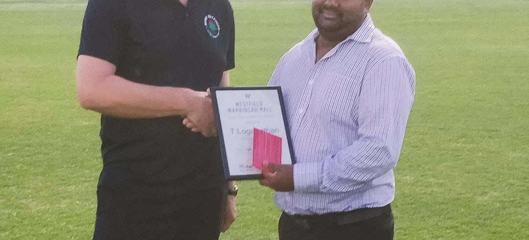 Tharmi Loganathan Volunteer Of The Month award