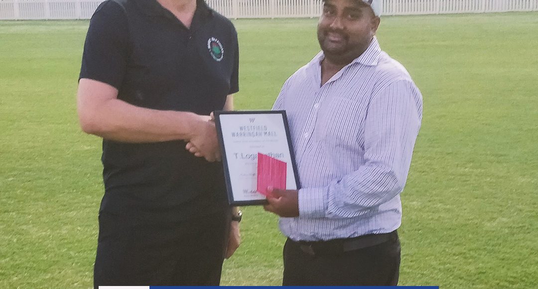 Tharmi Loganathan Volunteer Of The Month award