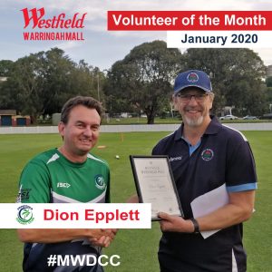 Dion Epplett junior volunteer of the month.
