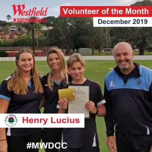 Henry Lucius volunteer of the month.