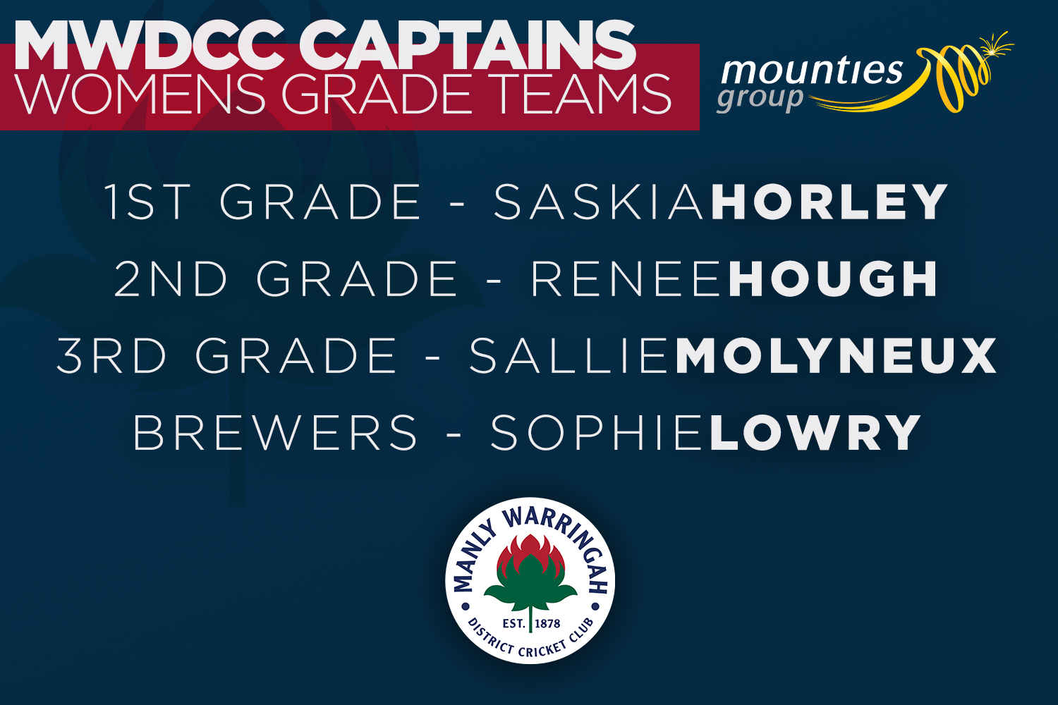 Women’s Captains Announcement – Website